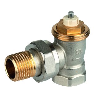 Resideo - V2020ESX10 - Thermostatventilkörper SX  Messing vernickelt, Eck kurz, 3/8