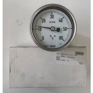 Wika - 3994662 - Thermometer Typ A5500S NG 100 0- 60 Grad  mit Tauchrohr 63x8mm