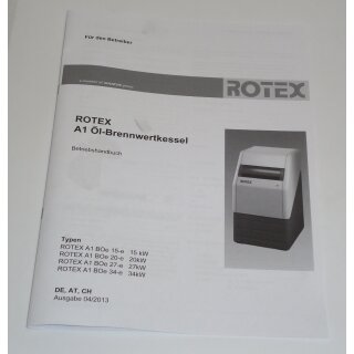 Daikin - 5018058 - Betriebshandbuch A1 Öl DE für alle ROTEX A1 Öl bis BJ 2018   - EAN: 4024749092375