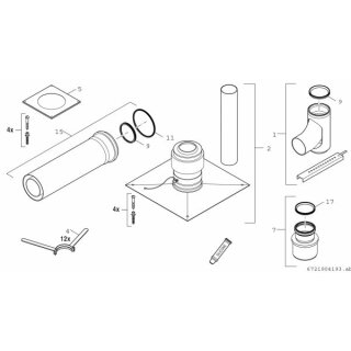 Bosch - 7738113210 - Abgaszubehör FC-Set80 Gbsatz Kaskade B23P im Schacht, d:80mm