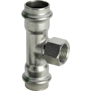 Viega - 437145 - T-Stück mit SC Sanpress Inox 2317.2 in 15mm x Rp1/2 x 15mm Edelstahl