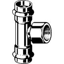 Viega - 437220 - T-Stück mit SC Sanpress Inox 2317.2 in 42mm x Rp1/2 x 42mm Edelstahl
