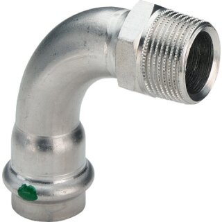 Viega - 436919 - Bogen 90 Grad mit SC Sanpress Inox 2314 in 18mm x R3/4 Edelstahl