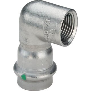 Viega - 437015 - Winkel 90 Gr mit SC Sanpress Inox 2314.2 in 22mm x Rp1/2 Edelstahl