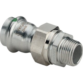 Viega - 438296 - Verschraubung mit SC Sanpress Inox 2365 in 22mm x R1/2 Edelstahl