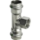 Viega - 437213 - T-Stück mit SC Sanpress Inox 2317.2 in 35mm x Rp1/2 x 35mm Edelstahl