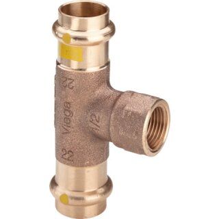 Viega - 352721 - T-Stück mit SC Profipress G 2617.2 für Gas in 22mm x Rp1/2 x 22mm Rotguss