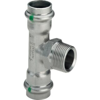 Viega - 446017 - T-Stück mit SC Sanpress Inox 2317.1 in 42mm x R3/4 x 42mm Edelstahl