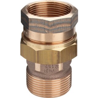 Viega - 271336 - Rohrverschraubung 3331 flachdichtend in R1 1/2 x Rp1 1/2 Rg