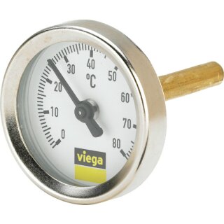 Viega - 686116 - Thermometer Easytop 1026.6 bis 80 Grad Stahl