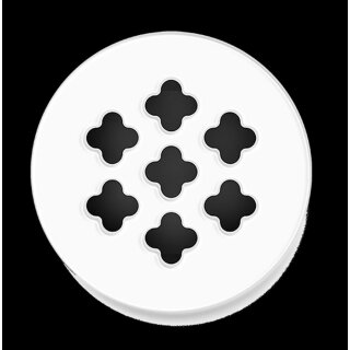 Fränkische Rohrwerke - 78312677 - Designgitter starline CROSS 160x160 mm CIRCLE Glas Satin White Pure
