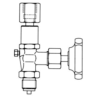 Afriso - 63049 - Manometer-Absperrventil DIN 16271 Form B, G1/2, Messing, PN250 PZ