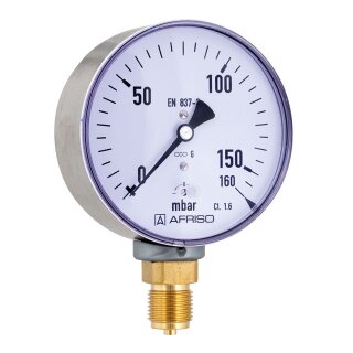 Afriso - 35121301 - Kapselfeder-Standardmanometer KP100 0/250mbar G1/2B rad Kl.1,6 D301