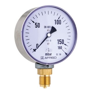 Afriso - 35122301 - Kapselfeder-Standardmanometer KP100 0/400mbar G1/2B rad Kl.1,6 D301