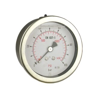 Afriso - 85107711 - Rohrfeder-Glyzerinmanometer RF63Gly -1/+15bar G1/4B ax Kl.1,6 D711