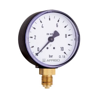 Afriso - 85109101 - Rohrfeder-Standardmanometer RF63 0/0,6bar G1/4B rad Kl.1,6 D101