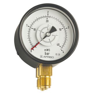 Afriso - 85614201 - Rohrfeder-Differenzdruckmanometer RF100Dif 0/6bar G1/2B rad Kl.1,6 D201
