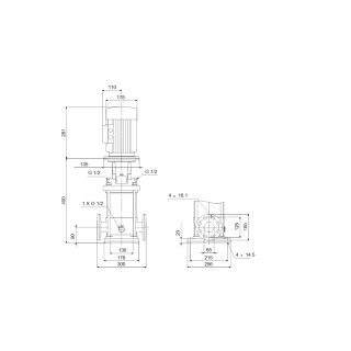 Grundfos  - 93388747 - Vertikale Kreiselpumpe CR15-1 A-F-A-E-HQQE 3x220/380 50 HZ