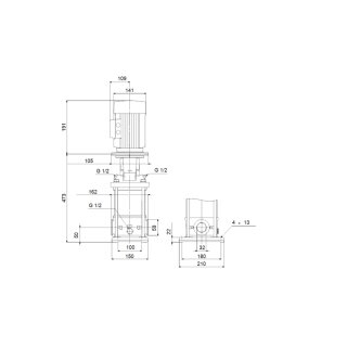 Grundfos  - 93388820 - Vertikale Kreiselpumpe CRI10-1 A-CA-A-E-HQQE 3x220/380 50 HZ