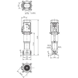 Wilo   - 4141154 - Helix V1608-1/16/E/K/400-50,G2,5.5kW - Hochdruck-Kreiselpumpe