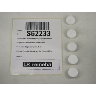 Remeha  - S62233 - Stopfen f Lufteinlass-Messpunkt(5x)