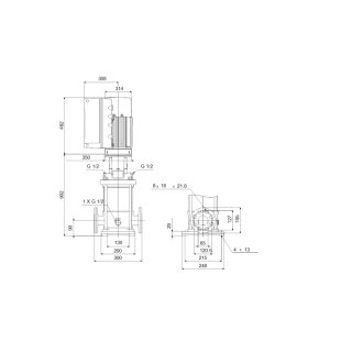 Grundfos - 98390170 - CRNE5-2 AN-FGJ-G-E-HQQE 1x230V 0,55kW - Vertikale Kreiselpumpe