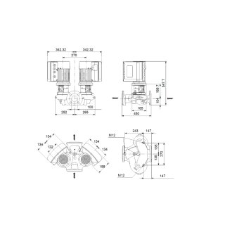 Grundfos - 98417043 - TPE2D50-60-N-A-F-A-BQQE PN16 1x230V - Elektr. ger. Trockenläuferpumpe