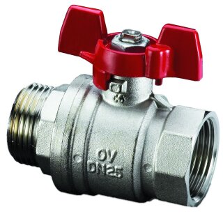 Oventrop - 1076303 - Kugelhahn "Optibal",Flügelgriff DN10,G3/8"IG,G3/8"AG, PN16, Messing