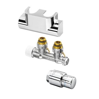 Oventrop - 1184184 - Anschluss-Set für Badheizkörper "Multiblock T/Uni SH", Eck, weiß