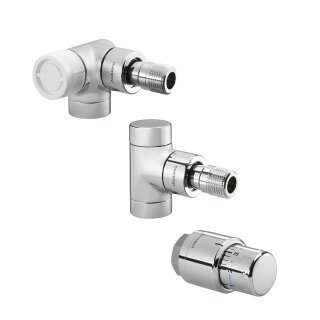 Oventrop - 1164352 - Anschluss-Set"Baureihe E/UniSH" DN15, Winkel-Eck links, verchromt